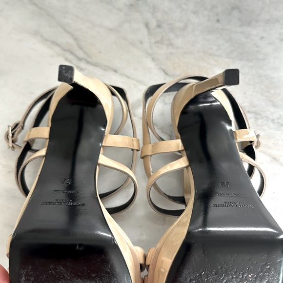 Saint Laurent T-strap platform patent neutral sandals in size 8 - Picture 6 of 8